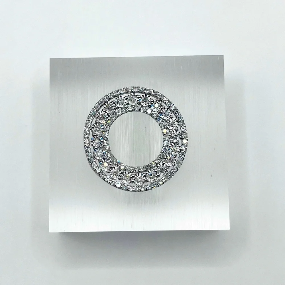 1.00 CT Lab Diamond Round Sterling Silver Necklace Pendant - Picture 8 of 9